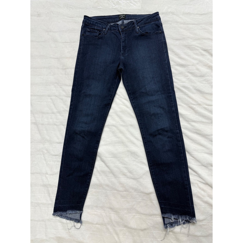 JUSTBLACK Women's Size‎ 28 Dark Wash Skinny Crop Jeans Frayed Hem